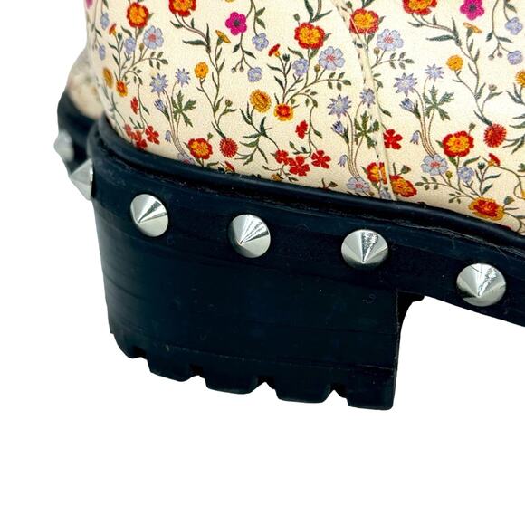 Schutz Andrea Lace Up Studded Floral Combat Boots - Picture 10 of 15